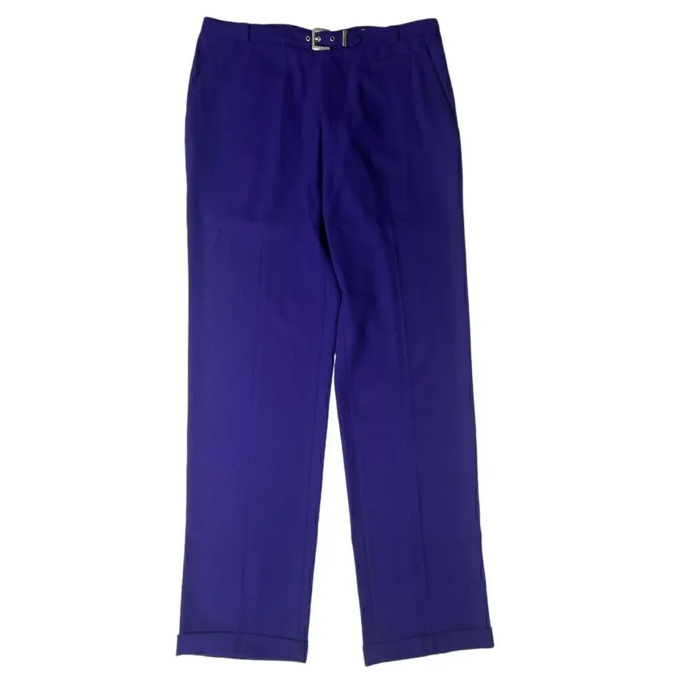 VTG Gianni Versace Purple Straight leg Wool Trousers Pants Women’s Large